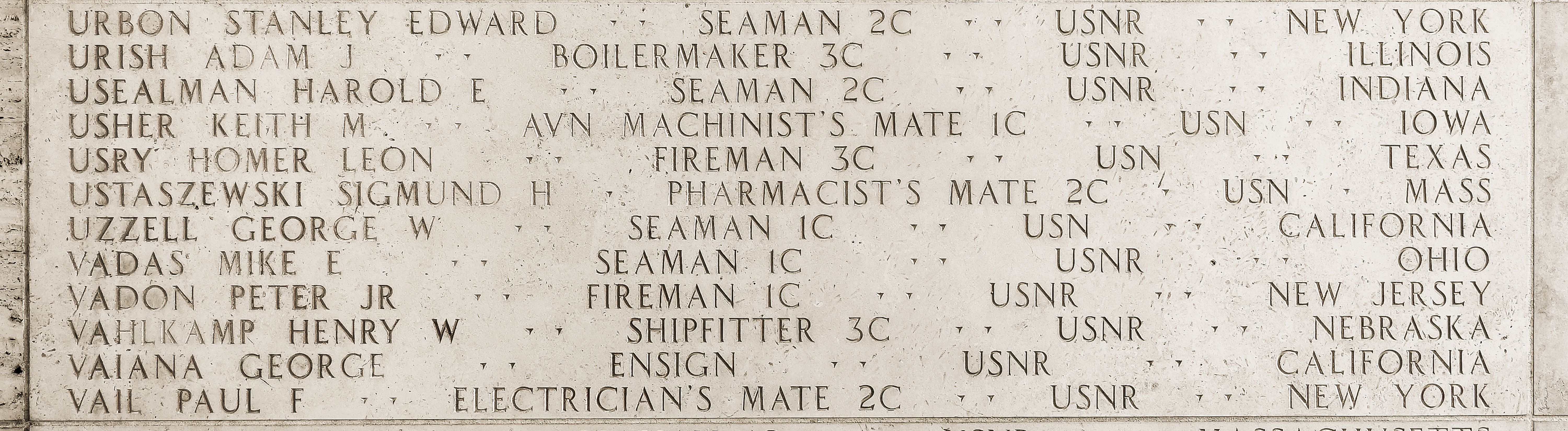 Henry W. Vahlkamp, Shipfitter Third Class